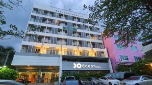 A multi-story building with balconies and a sign reading "SATHORN TERRACE". - Sathorn Terrace Apartment (Bangkok)
