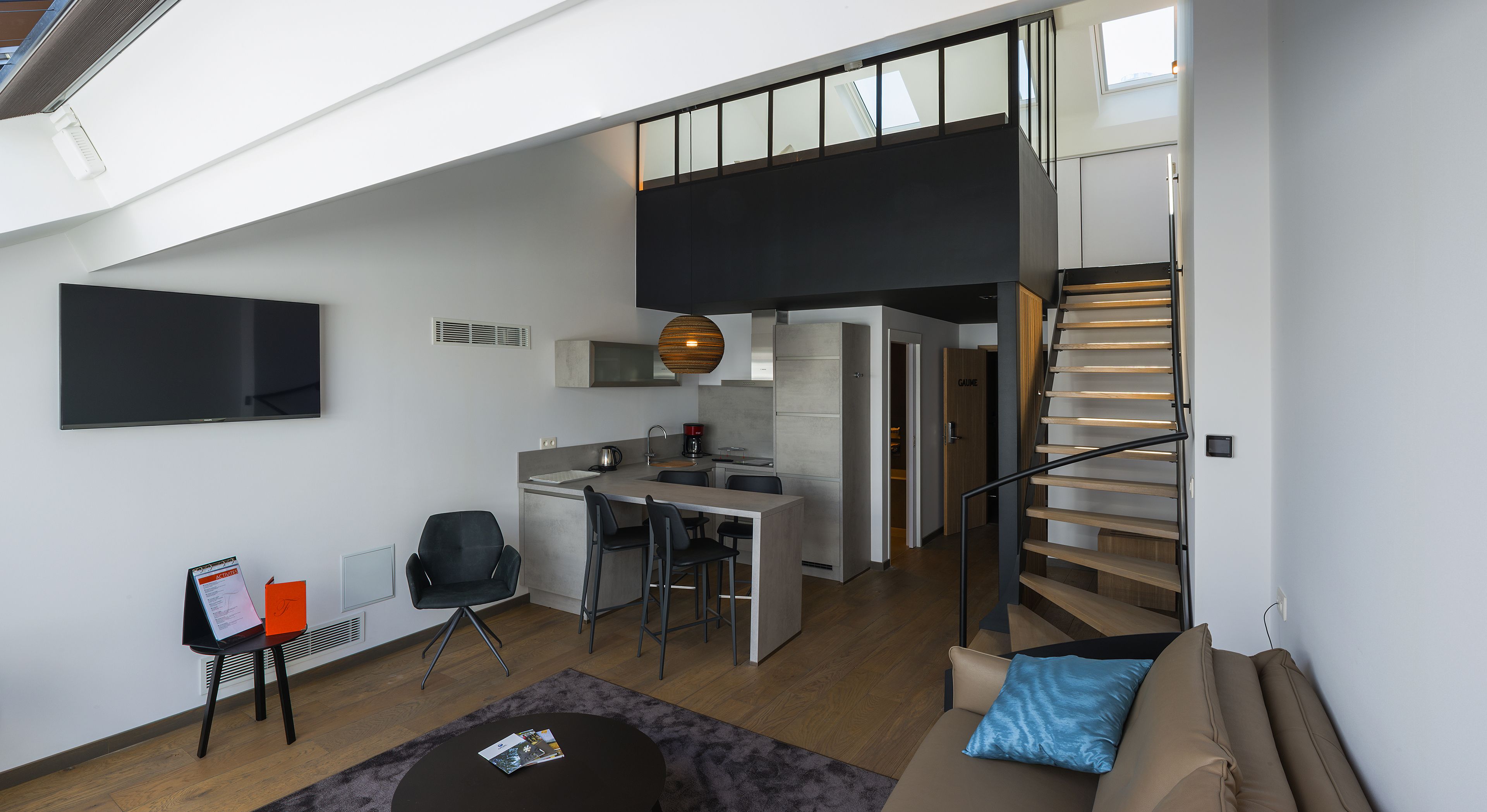 Comfort maisonnette, 1 slaapkamer | Luxe beddengoed, pillowtop-bedden, een minibar, een kluis op de kamer