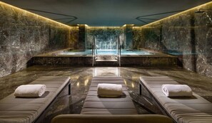 Sauna, hot tub, body treatments, hot stone massages