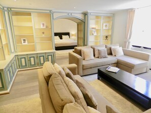 华丽公寓, 1 间卧室, 城市景观 | 客厅 | �平板电视