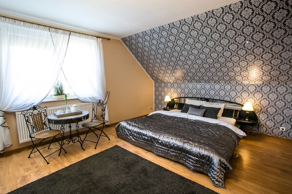 Premium bedding, desk, soundproofing, iron/ironing board