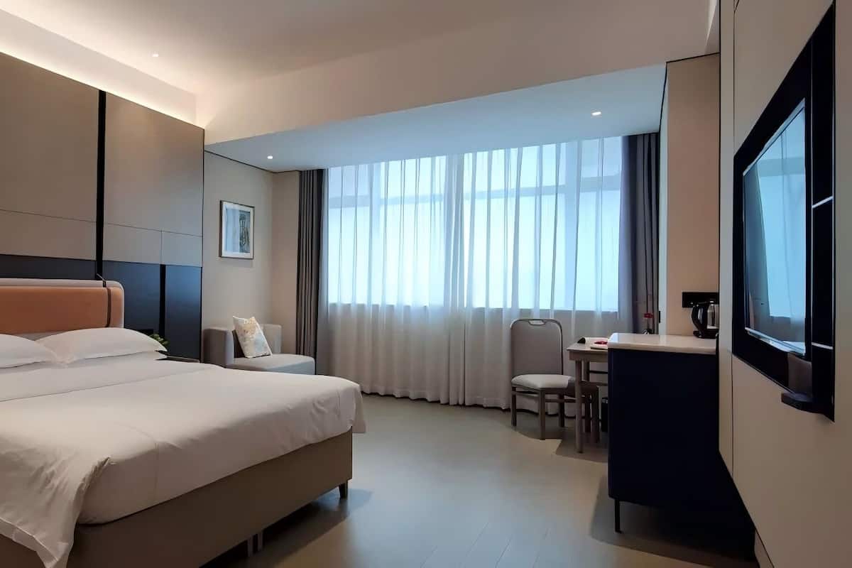 Habitación ejecutiva doble | Minibar, caja fuerte, escritorio y cortinas opacas