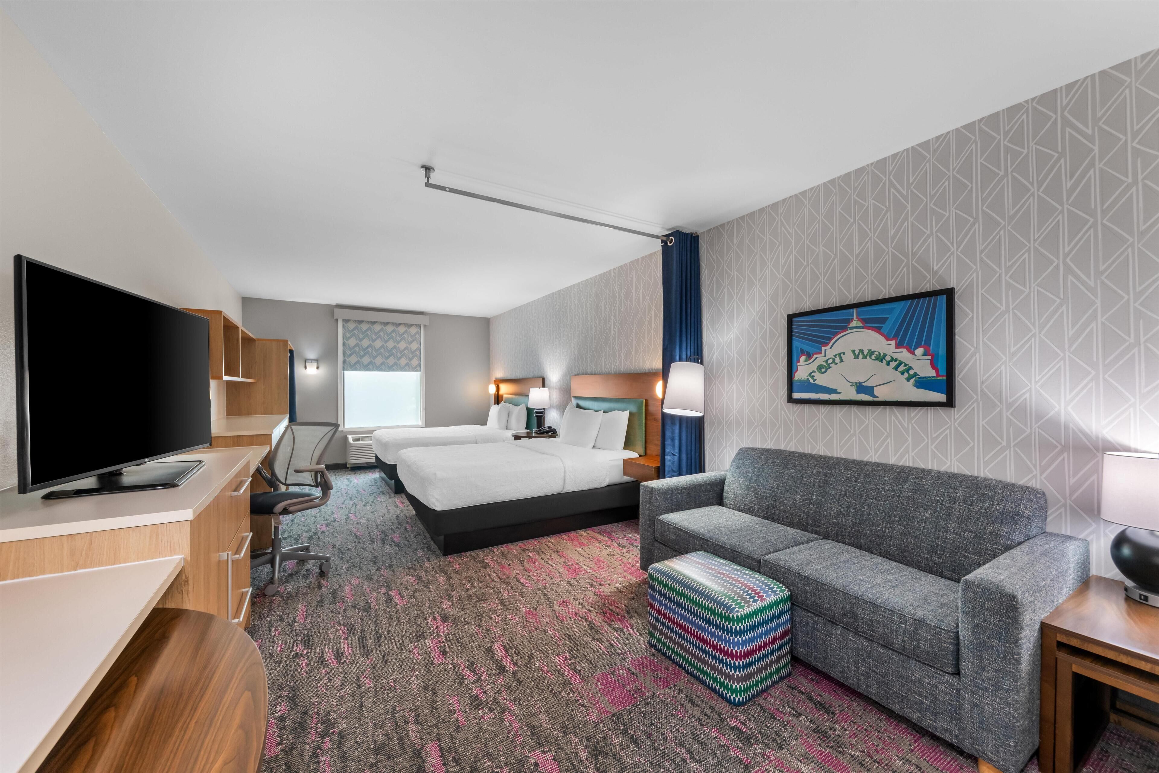 Studio, 2 Queen Beds, Non Smoking | Hypo-allergenic bedding available, down comforters, in-room safe, desk