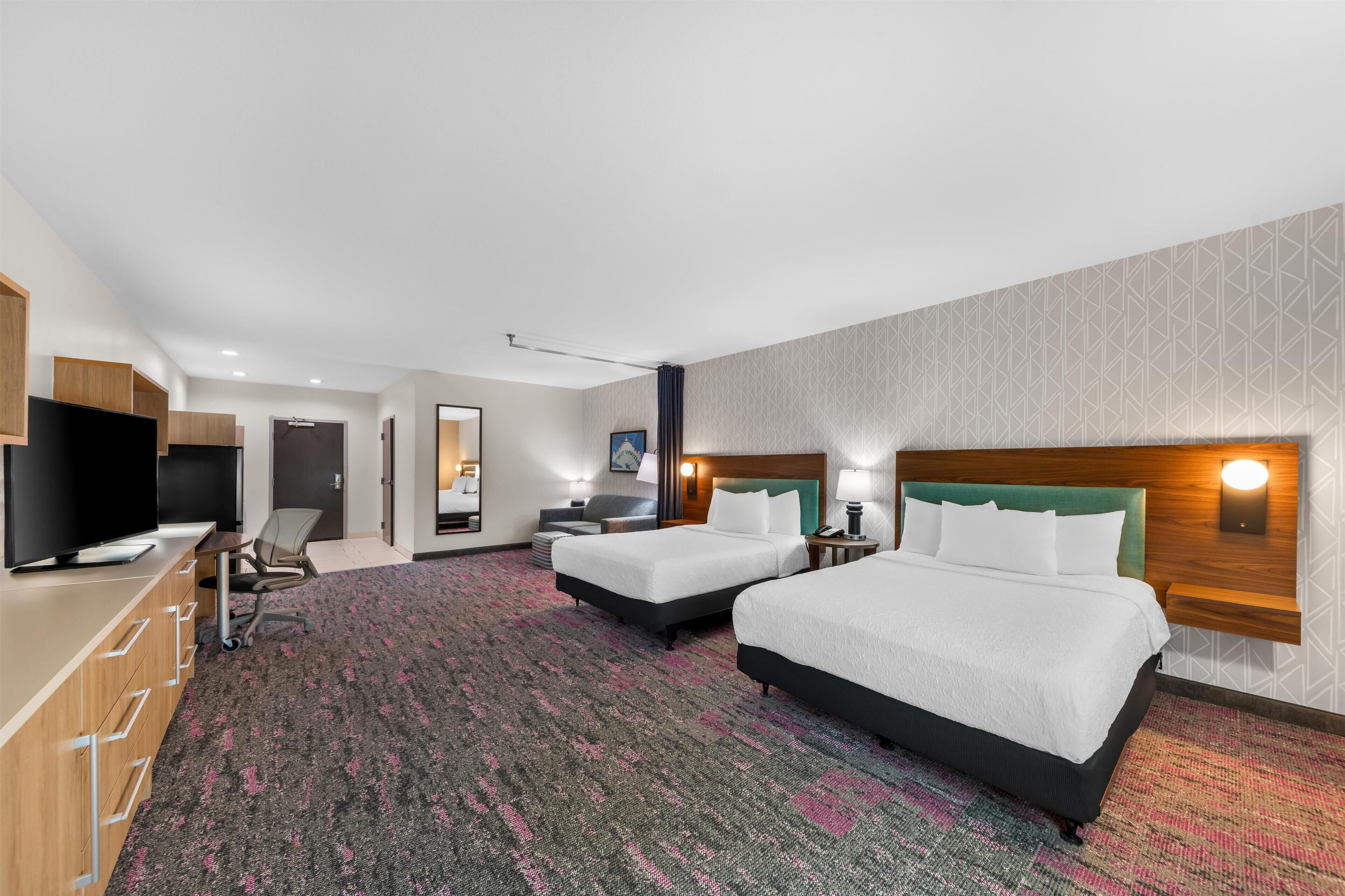 Studio, 2 Queen Beds, Accessible, Bathtub (Mobility & Hearing) | Hypo-allergenic bedding, down comforters, in-room safe, desk