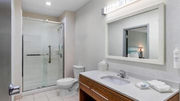 Suite, 1 King Bed, Accessible, Non Smoking (Hearing) | Bathroom shower
