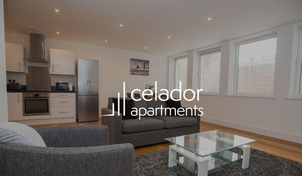 Executive Apartment, 2 Bedrooms | Living area | Flat-screen TV