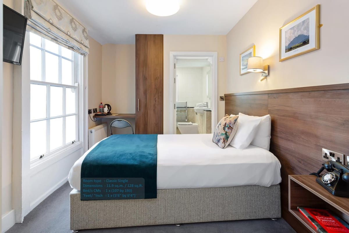 Classic Single Room | Premium bedding, in-room safe, soundproofing, iron/ironing board