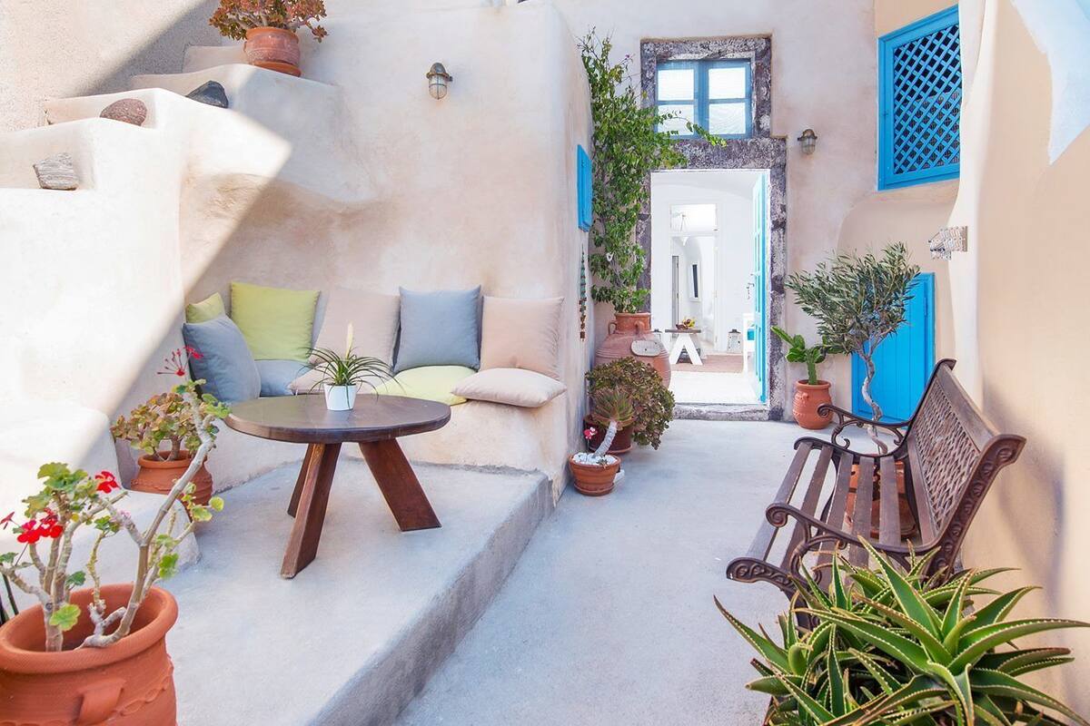 Leilighet, privat bad, sjøutsikt (Anemi House) | Terrasse/patio