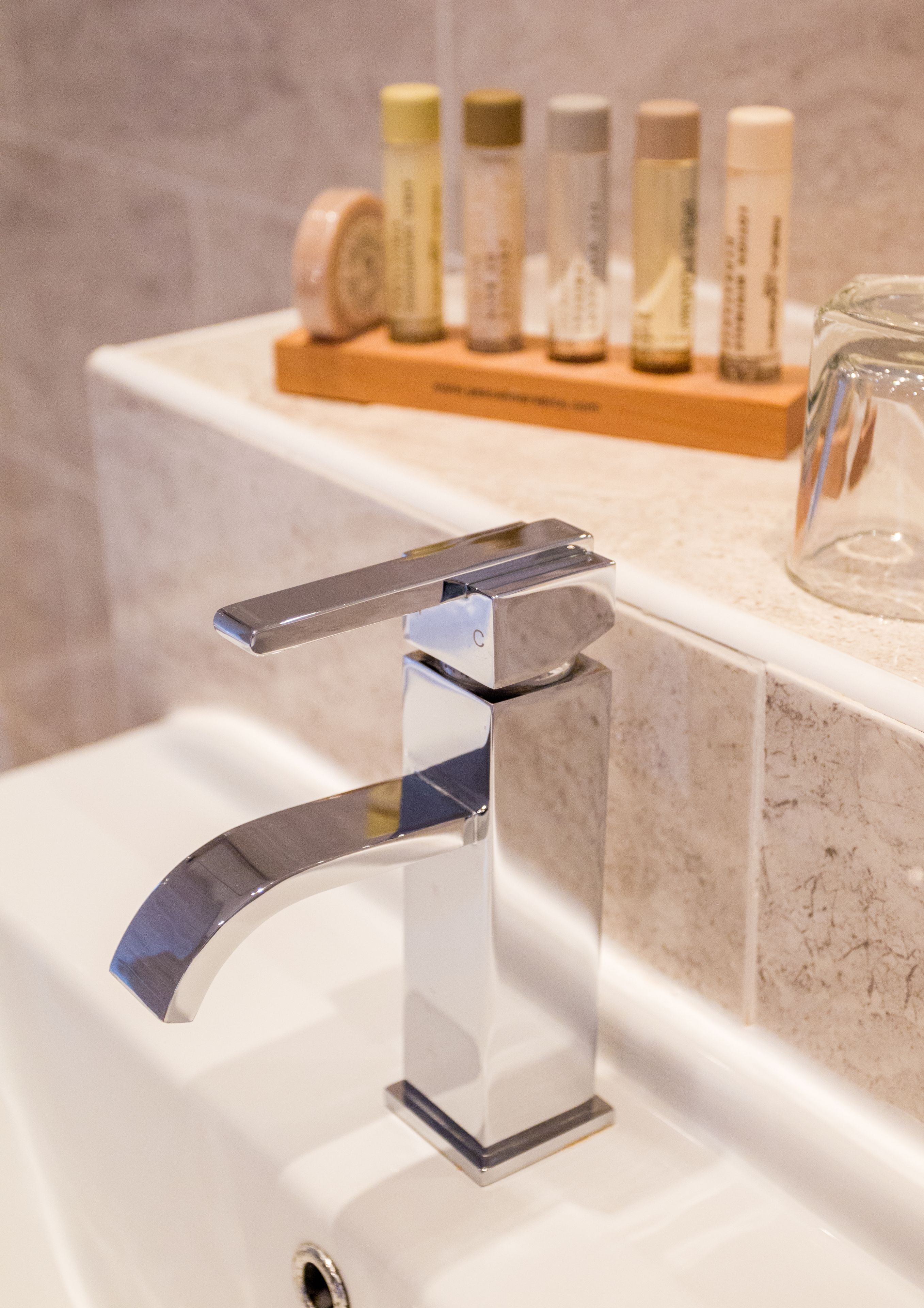 combined shower/bathtub, free toiletries, hair dryer, dressing gowns