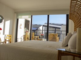 Premium bedding, down comforters, memory foam beds, in-room safe