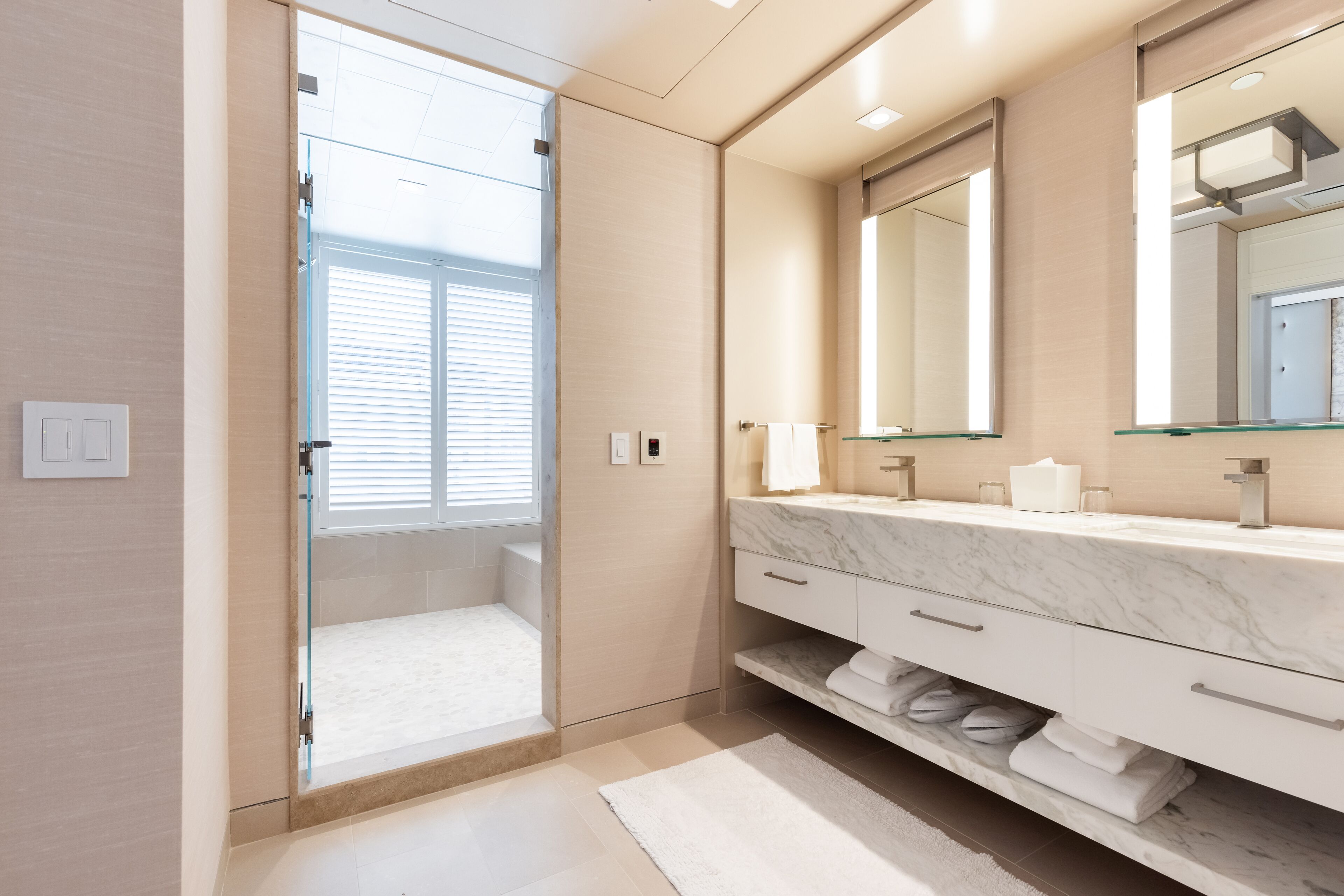 free toiletries, hair dryer, bathrobes, slippers