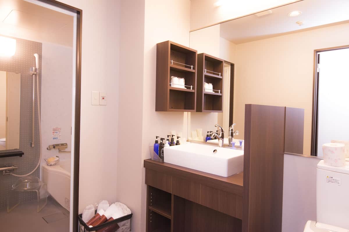 Ayrı küvet ve duş, ücretsiz banyo/kozmetik ürünleri