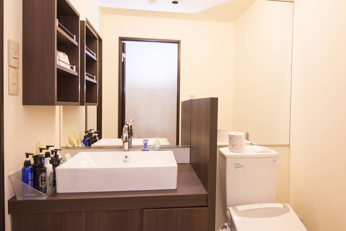 Ayrı küvet ve duş, ücretsiz banyo/kozmetik ürünleri