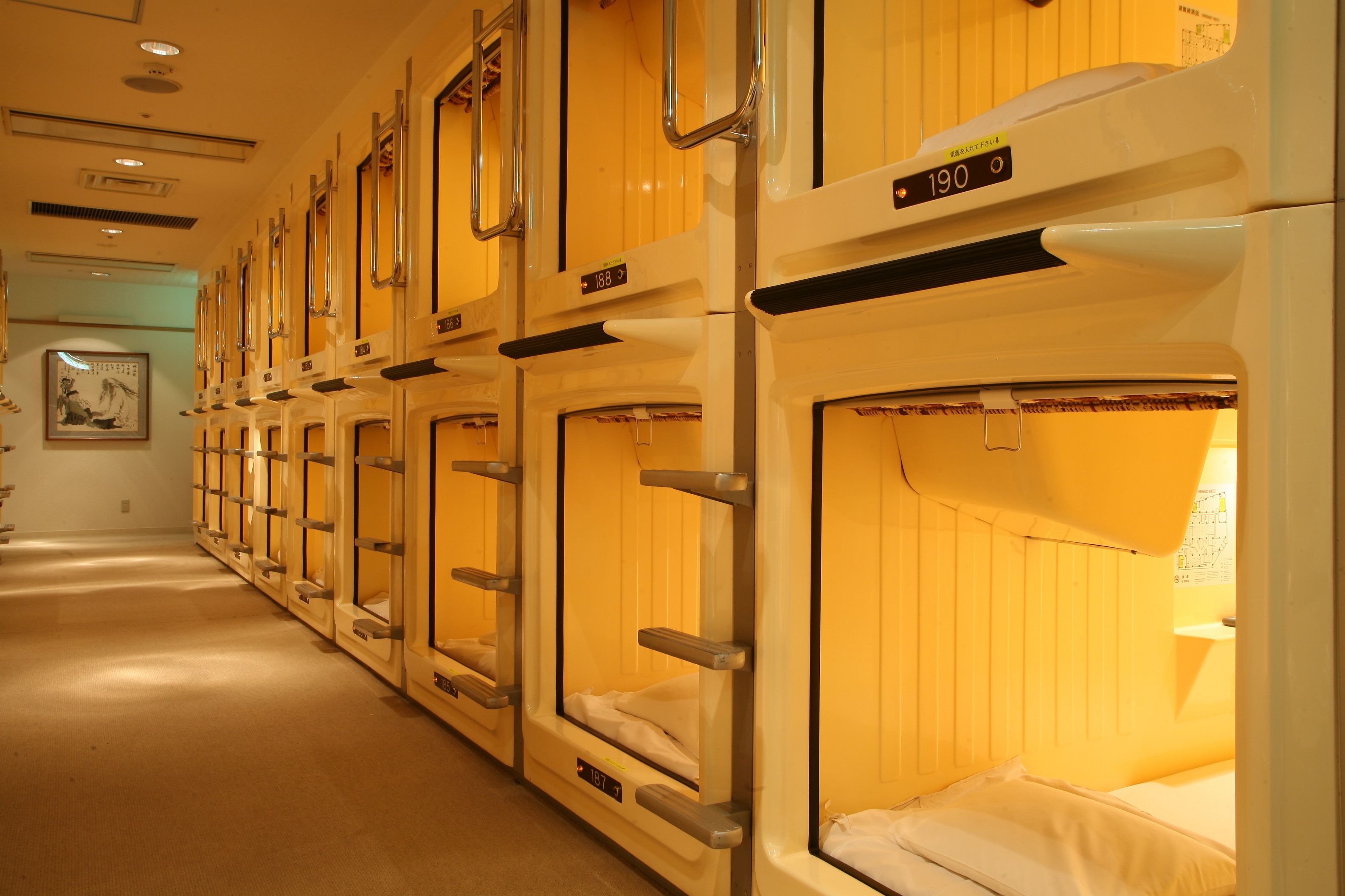 standard capsule room (tattoo restrictions) | free wifi, bed sheets