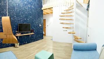 Penthouse Gallery, 1 habitación | Sábanas italianas Frette, ropa de cama de alta calidad y edredón