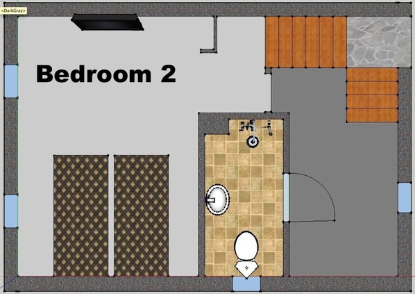 A bedroom with a toilet, sink, and a small window. - Lilla Huset på slätten B&B (Lund)