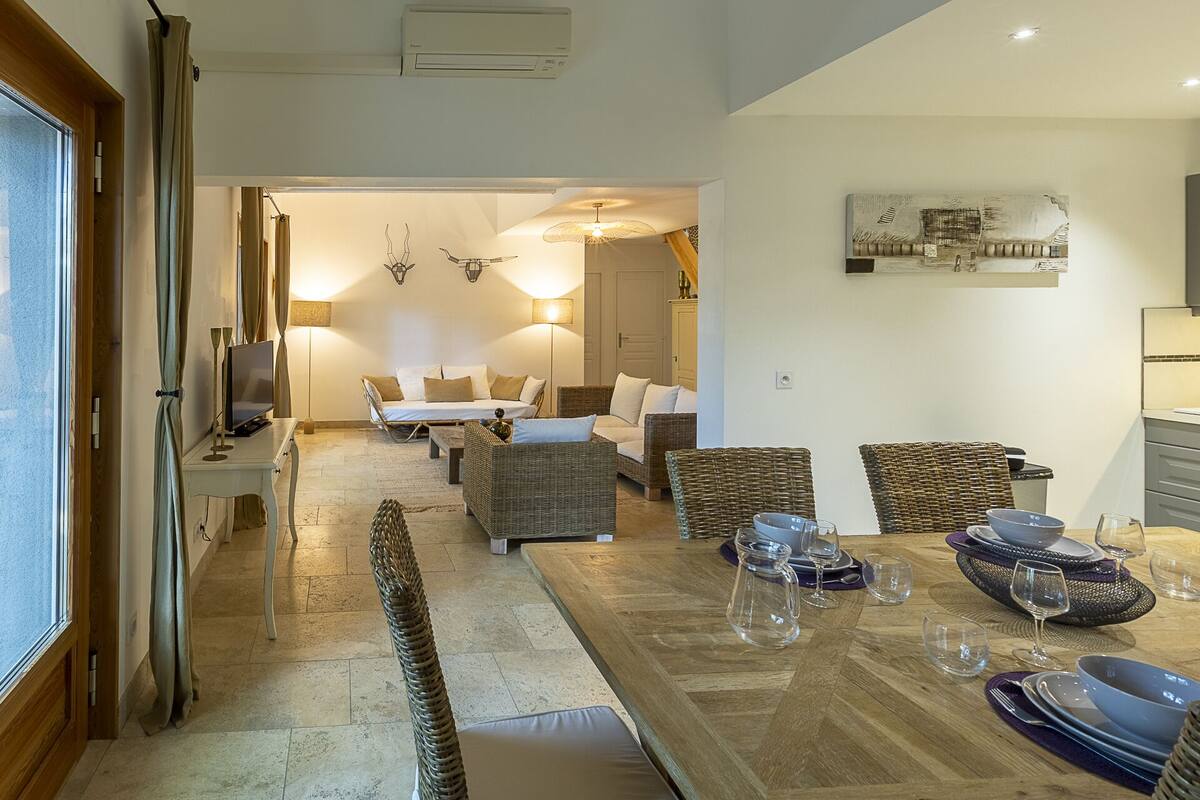 Apartment, 3 Bedrooms, Garden Area | Living area | 60-cm flat-screen TV with cable channels, TV, DVD player