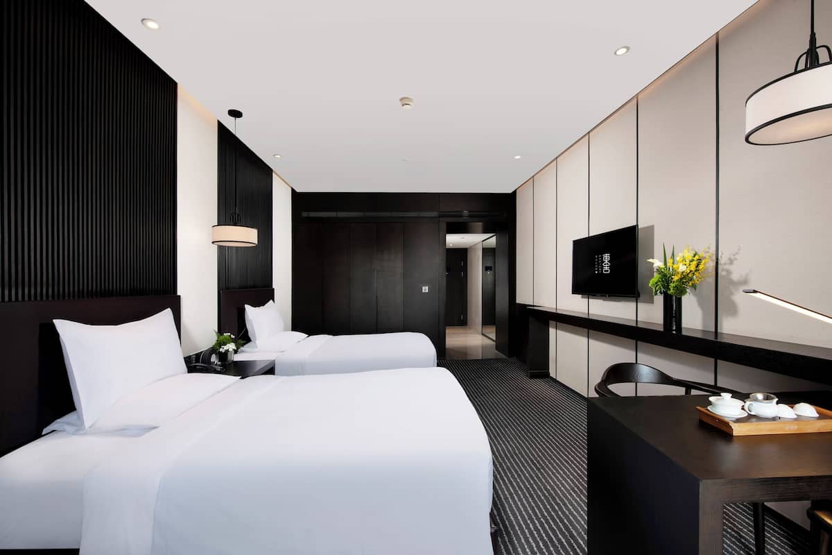 twin room | in-room safe, desk, blackout curtains, soundproofing
