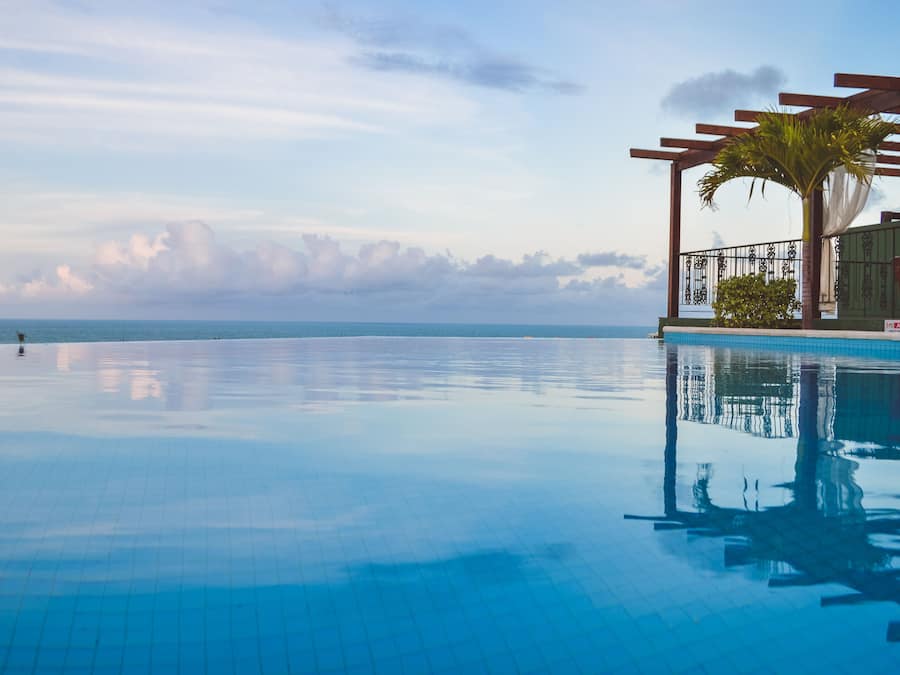 2 outdoor pools, pool umbrellas, pool loungers