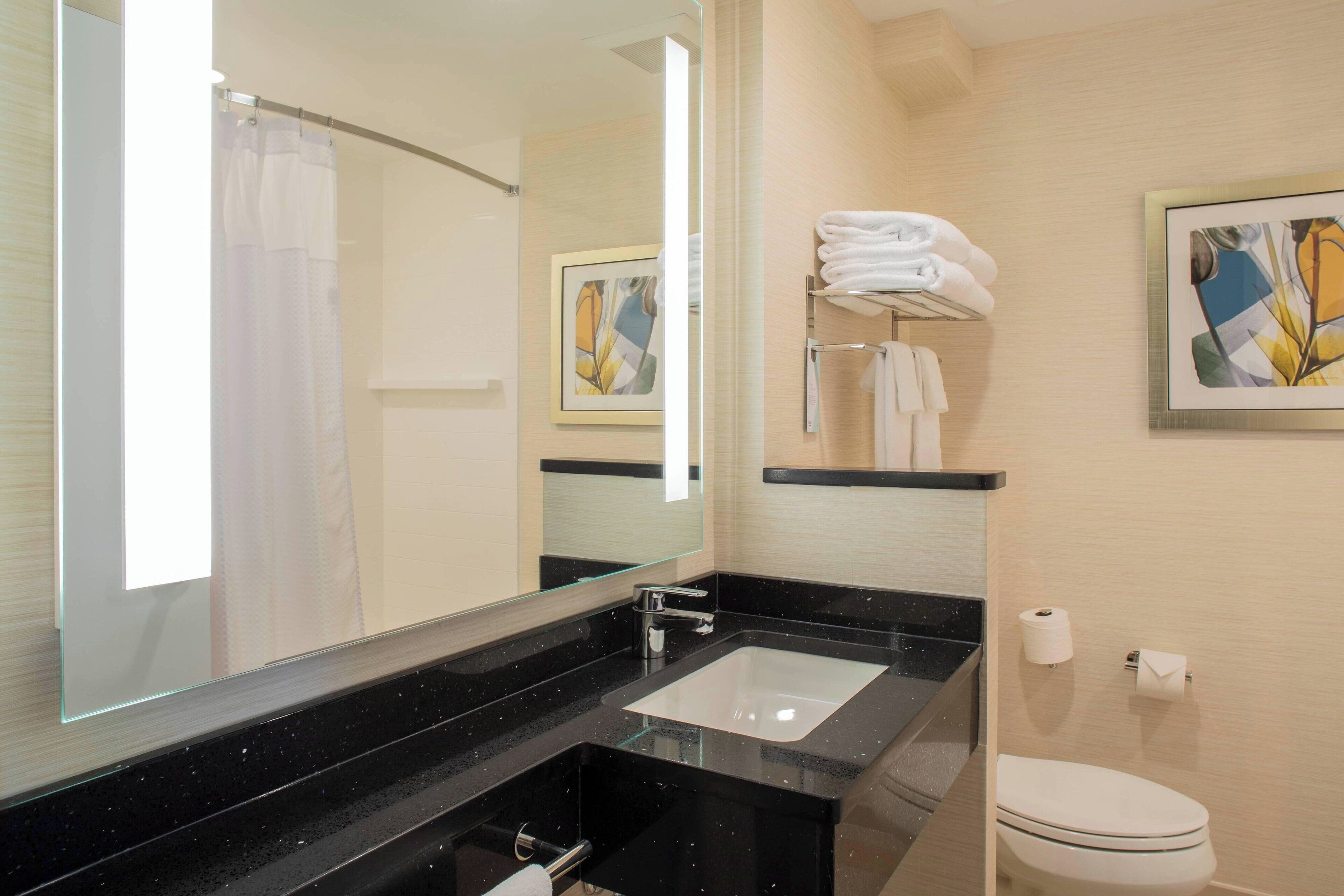 executive room, 1 king bed | bathroom | eco-friendly toiletries, hair dryer, towels, soap