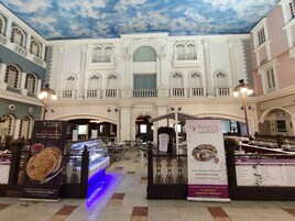 Breakfast, lunch, dinner served; international cuisine