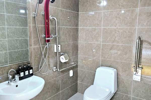 Standard Twin Room | Bathroom | Shower, free toiletries, hair dryer, slippers