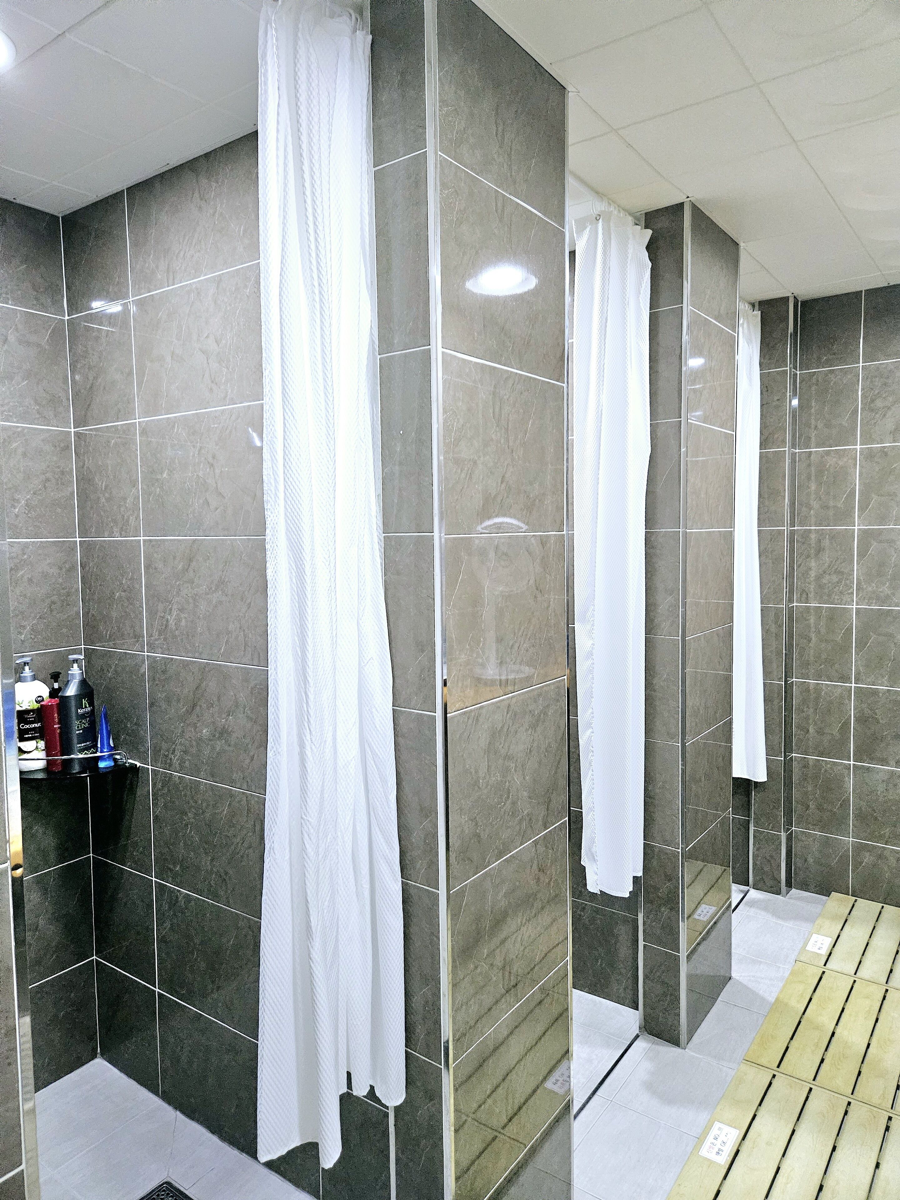 Shower, free toiletries, hair dryer, slippers