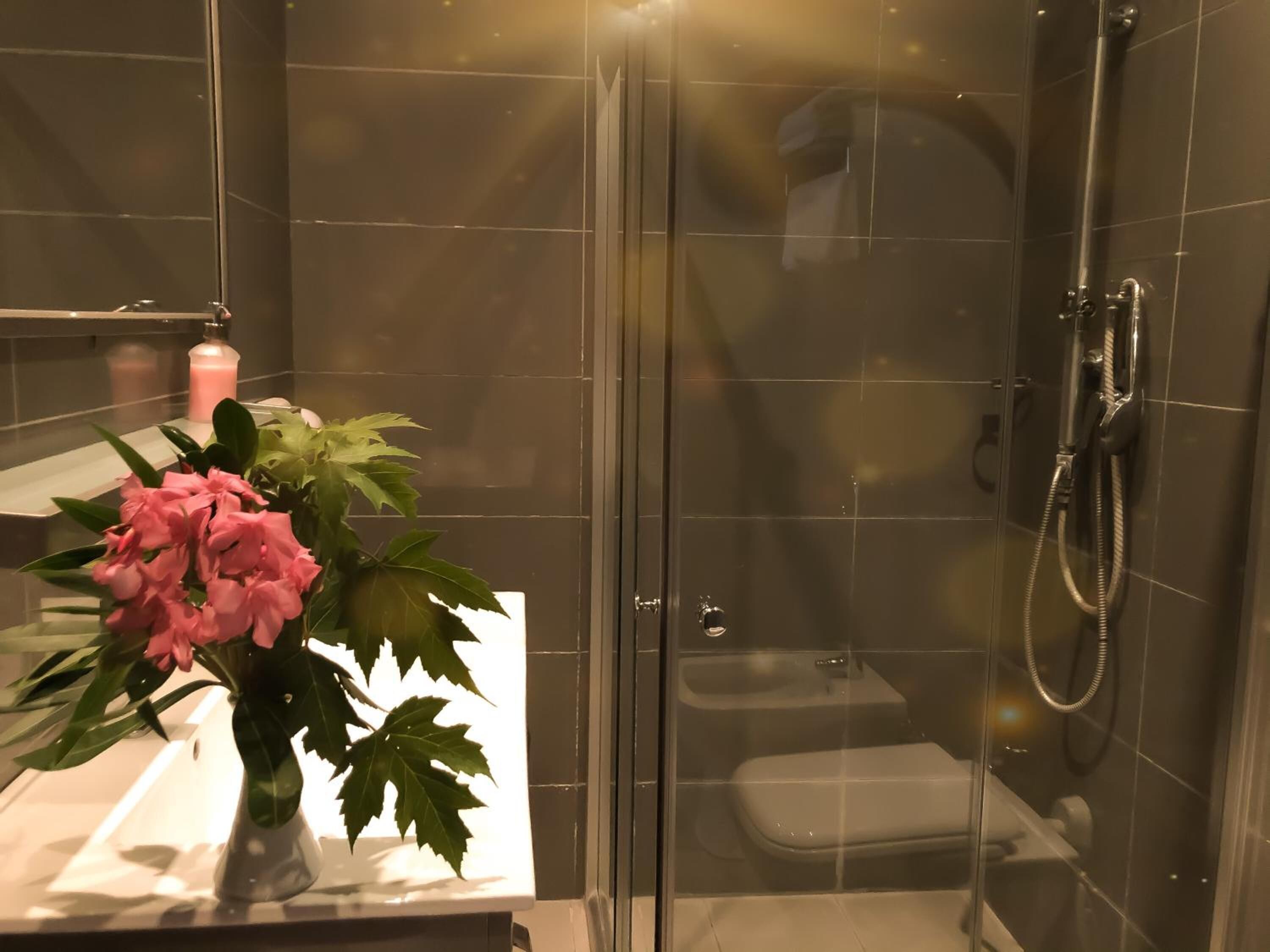 Bubbelbadkar, gratis toalettartiklar, hårtork och tofflor