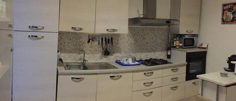 Grand réfrigérateur, micro-ondes, four, plaque de cuisson