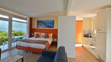 Suite panoramica | Biancheria da letto di alta qualità, copriletto in piuma