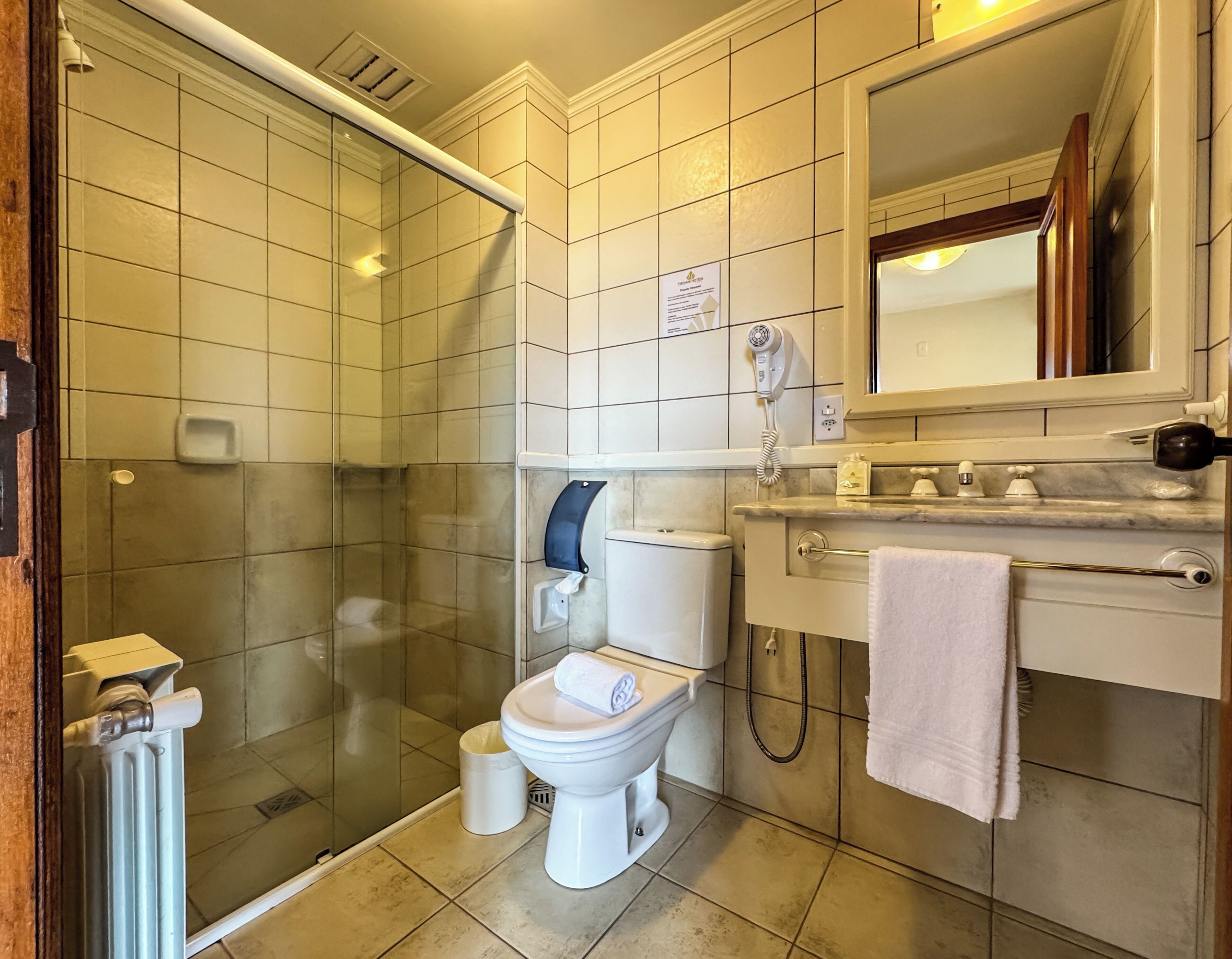 deluxe double room (super) | bathroom | shower, free toiletries, hair dryer, towels