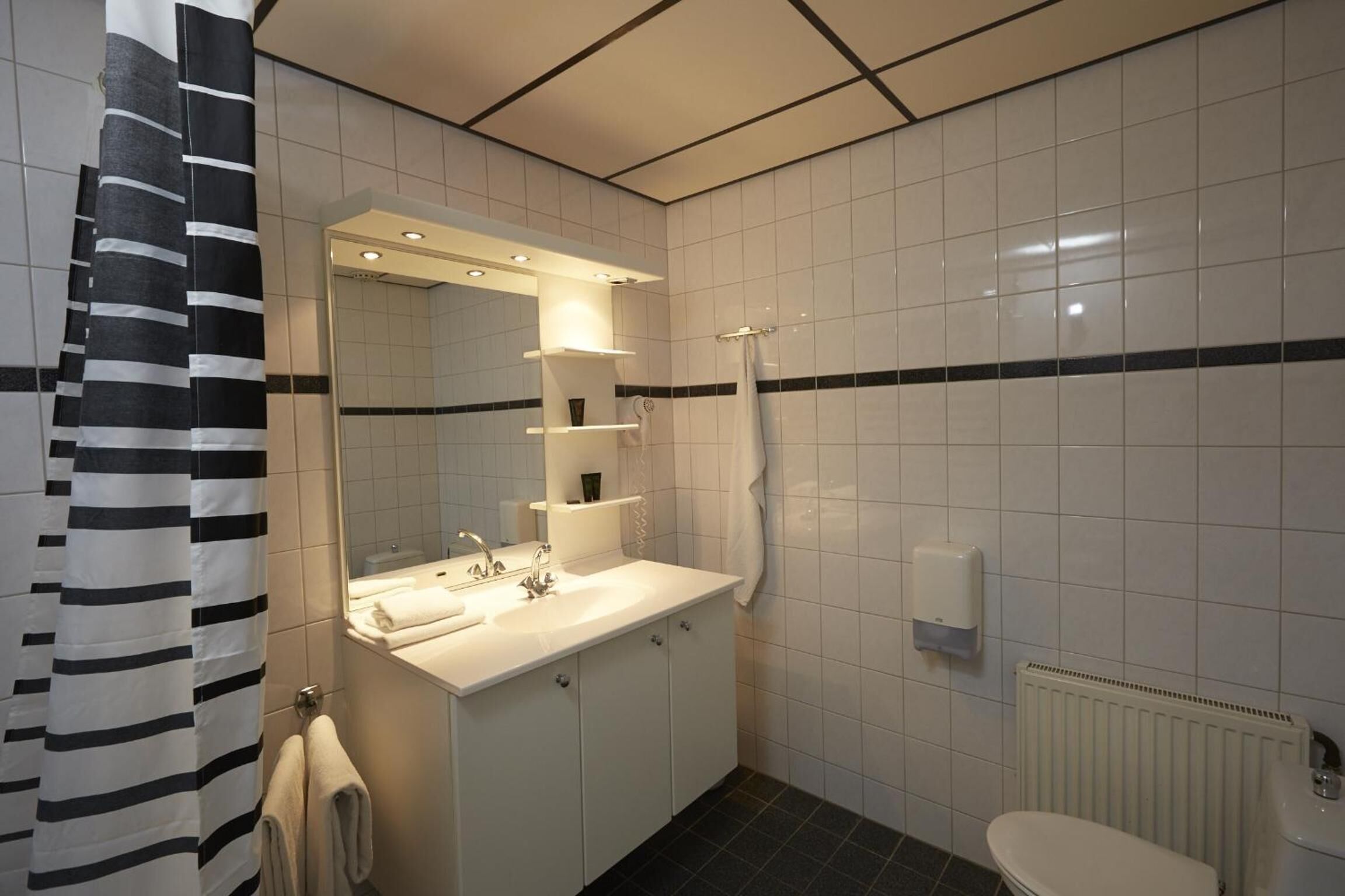 free toiletries, hair dryer, towels, soap