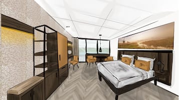 Deluxe Waterkantkamer | 办公桌、熨斗/熨板、婴儿床、折叠床/加床(额外收费)
