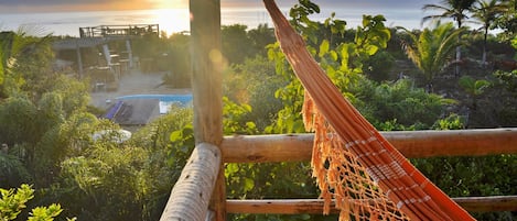Panoramic-Baumhaus, 1 Schlafzimmer, Terrasse, Strandblick | Ausblick vom Zimmer