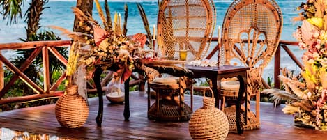 Outdoor banquet area