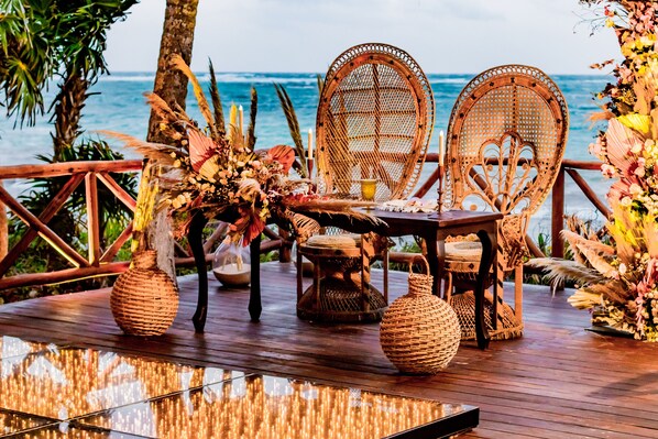 Outdoor banquet area