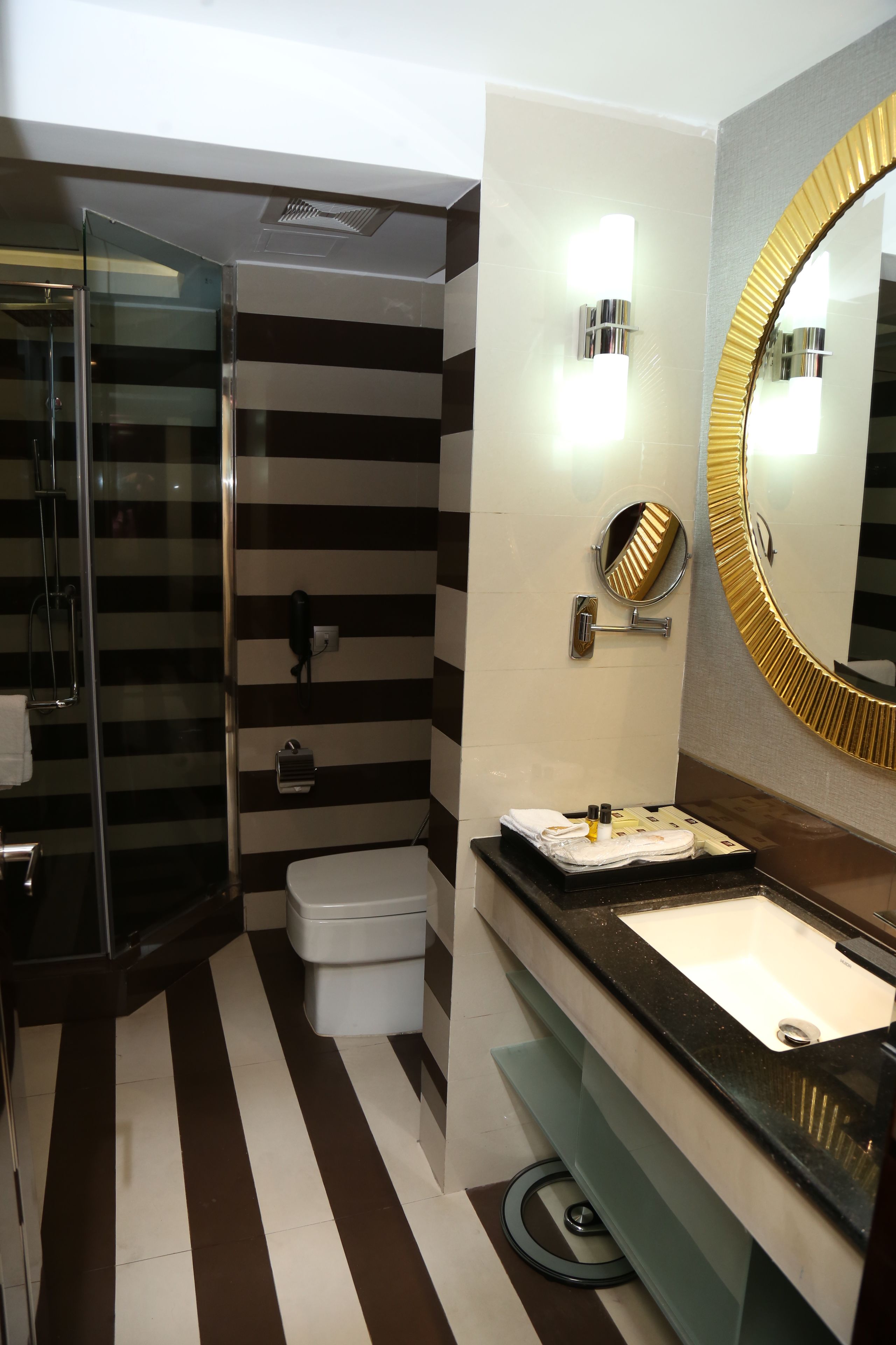 shower, free toiletries, hair dryer, bathrobes