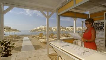 On the beach, beach bar