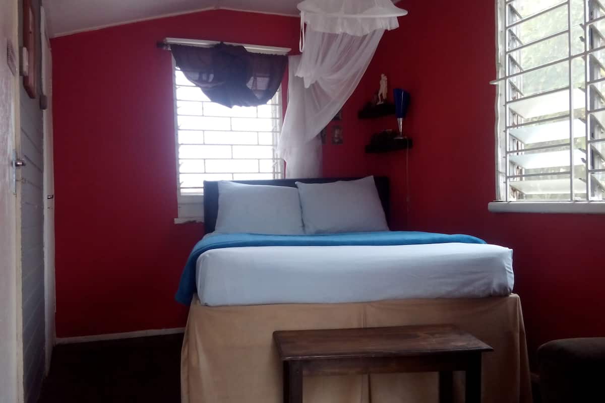 Chambre Double Ăconomique, 1 lit double, salle de bains commune, vue montagne