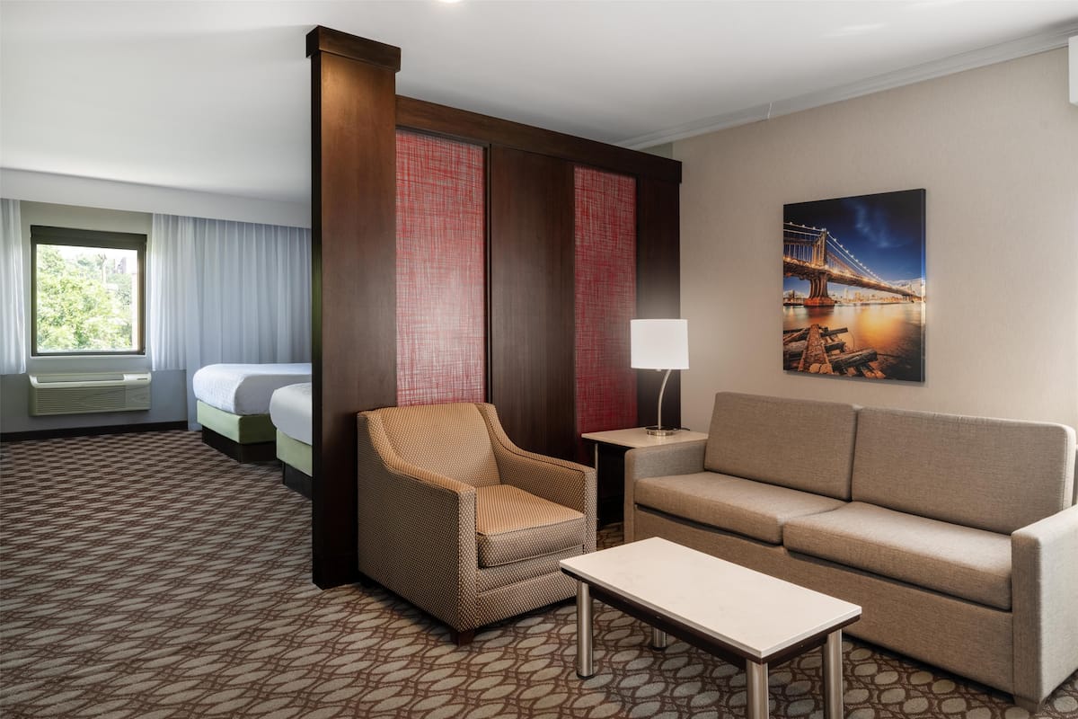 Suite, 2 Queen Beds, Non Smoking, Refrigerator & Microwave (with Single Sofabed) | In-room safe, desk, blackout curtains, soundproofing