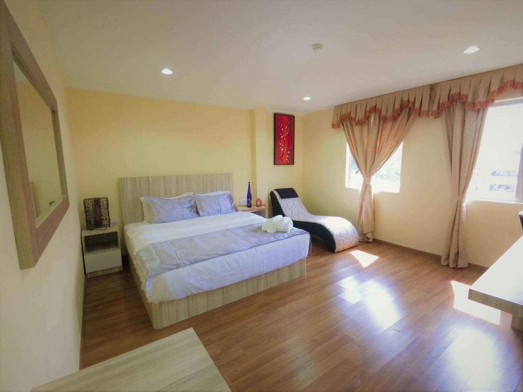 Desk, soundproofing, iron/ironing board, rollaway beds