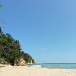 在海滩