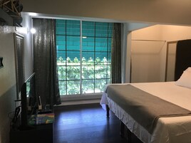 Deluxe Studio Suite, 1 King Bed, Refrigerator & Microwave, Mountain View | 1 bedroom, premium bedding, in-room safe, individually decorated
