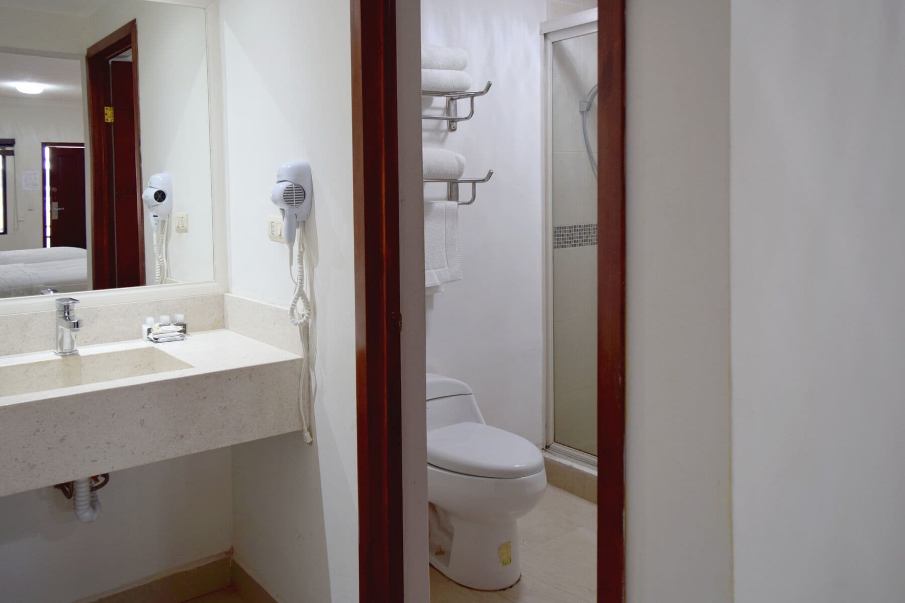 standard double room, 2 queen beds, non smoking | bathroom | shower, free toiletries, towels