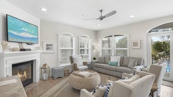 Condo, 3 Bedrooms, Pool View (B201) | Living area | TV