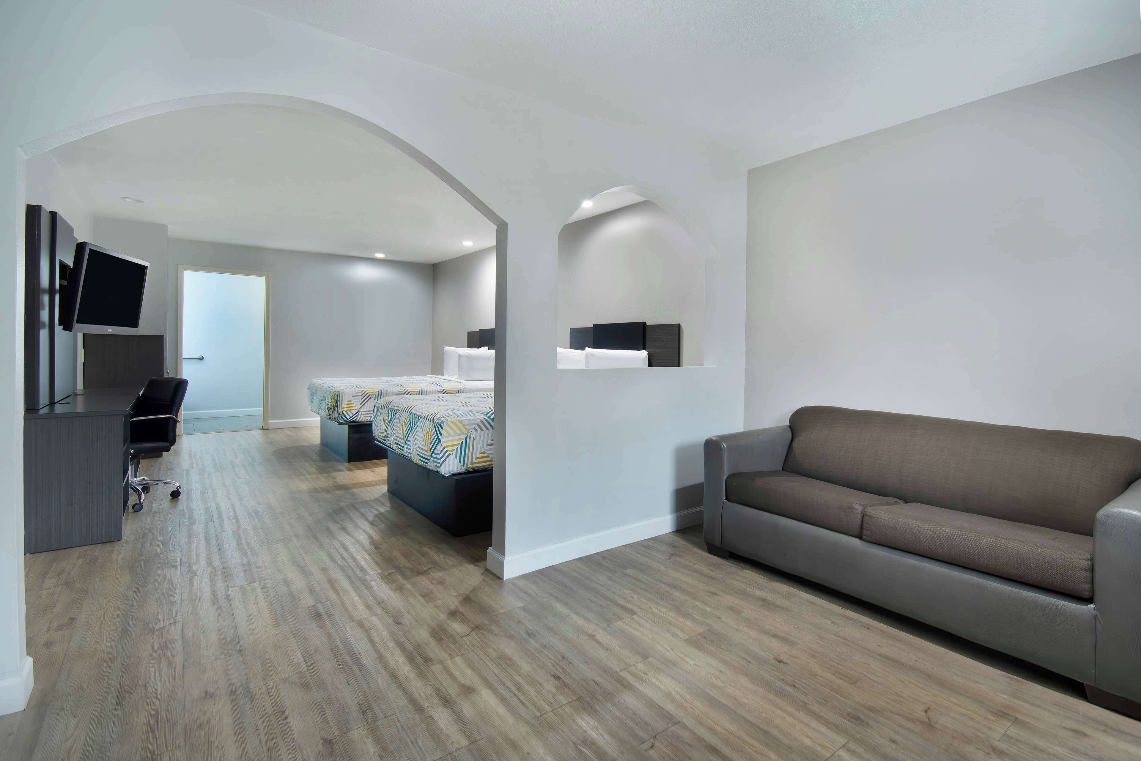 Deluxe Room, 2 Queen Beds, Non Smoking, Refrigerator & Microwave | Desk, iron/ironing board