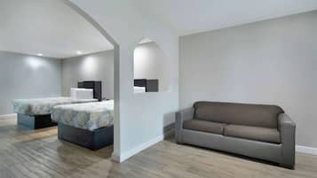 Deluxe Room, 2 Queen Beds, Non Smoking, Refrigerator & Microwave | Desk, iron/ironing board