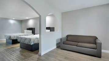 Deluxe Room, 2 Queen Beds, Non Smoking, Refrigerator & Microwave | Desk, iron/ironing board