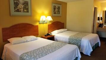 Desk, free WiFi, bed sheets