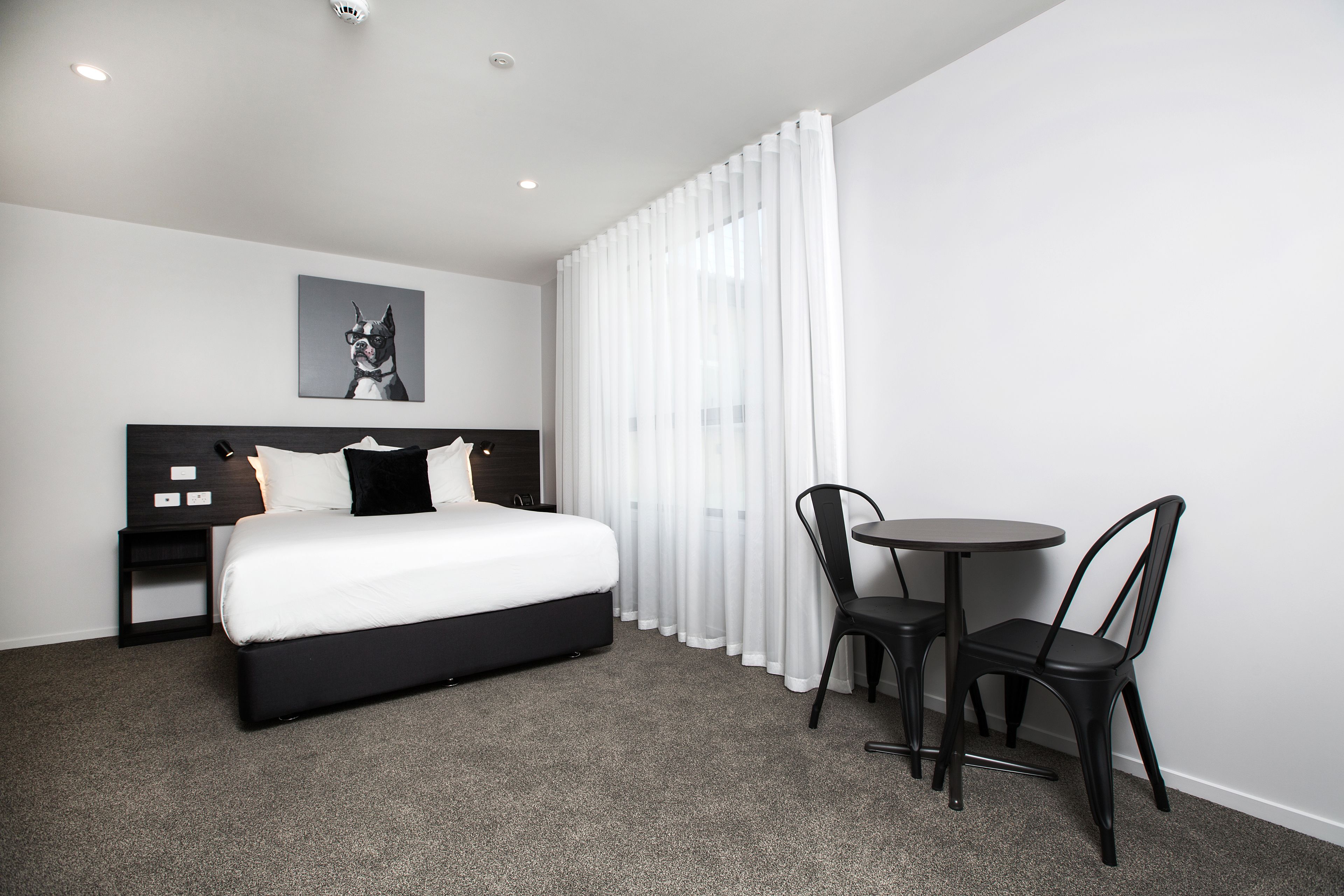 compact studio | premium bedding, individually decorated, individually furnished, desk